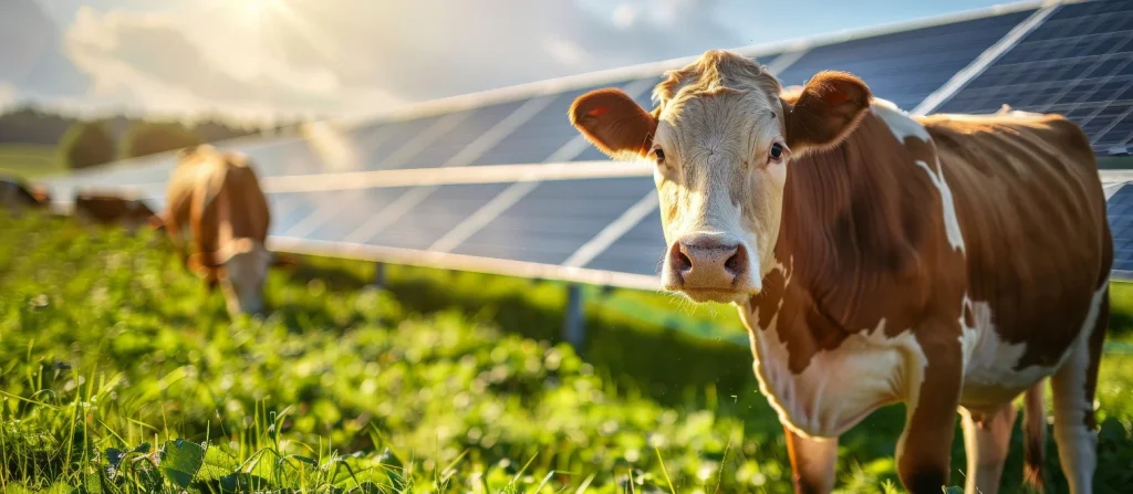Agrivoltaïsme bovin : panneaux solaires et vaches